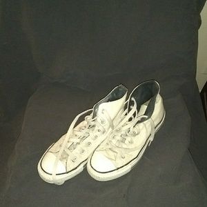 White Converse High Tops size 4 Girls